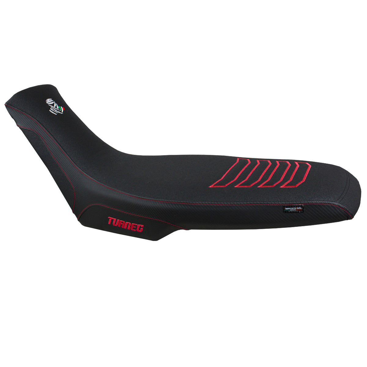 Funda de asiento Aprilia Tuareg 660 2021-2025 Tappezzeria Italia TPZ Comfort Ultragrip en rojo y negro
