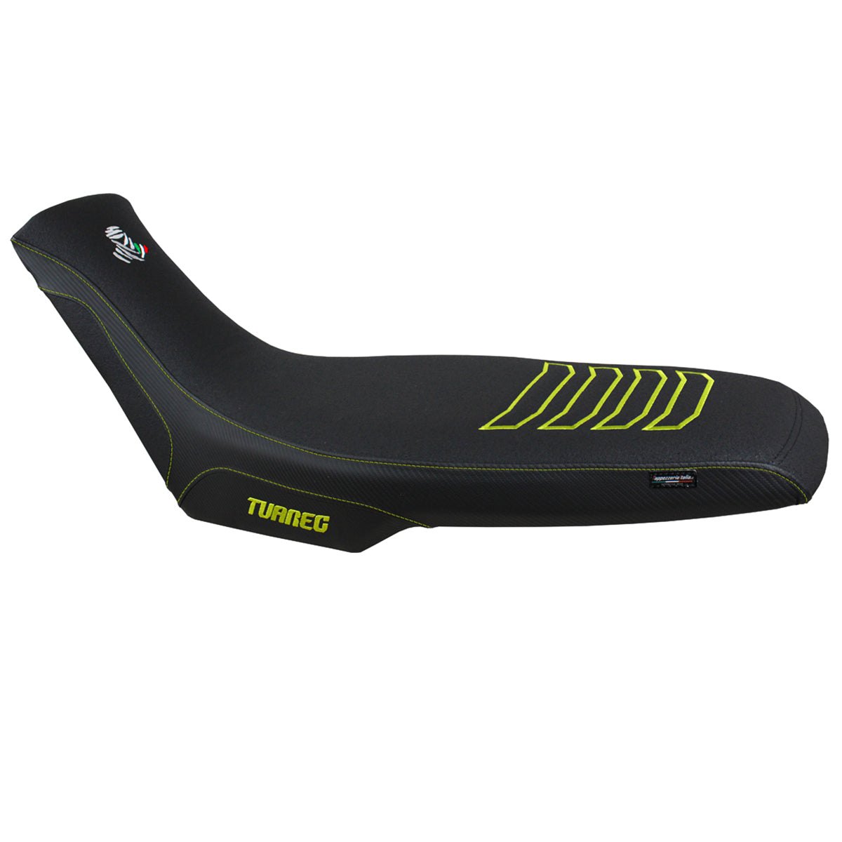 Funda de asiento Aprilia Tuareg 660 2021-2025 Tappezzeria Italia TPZ Comfort Ultragrip en amarillo y negro