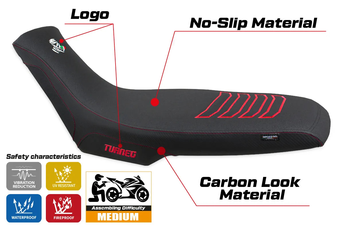 Aprilia Tuareg 660 2021-2026 Seat Cover TPZ Italia Ultragrip Red