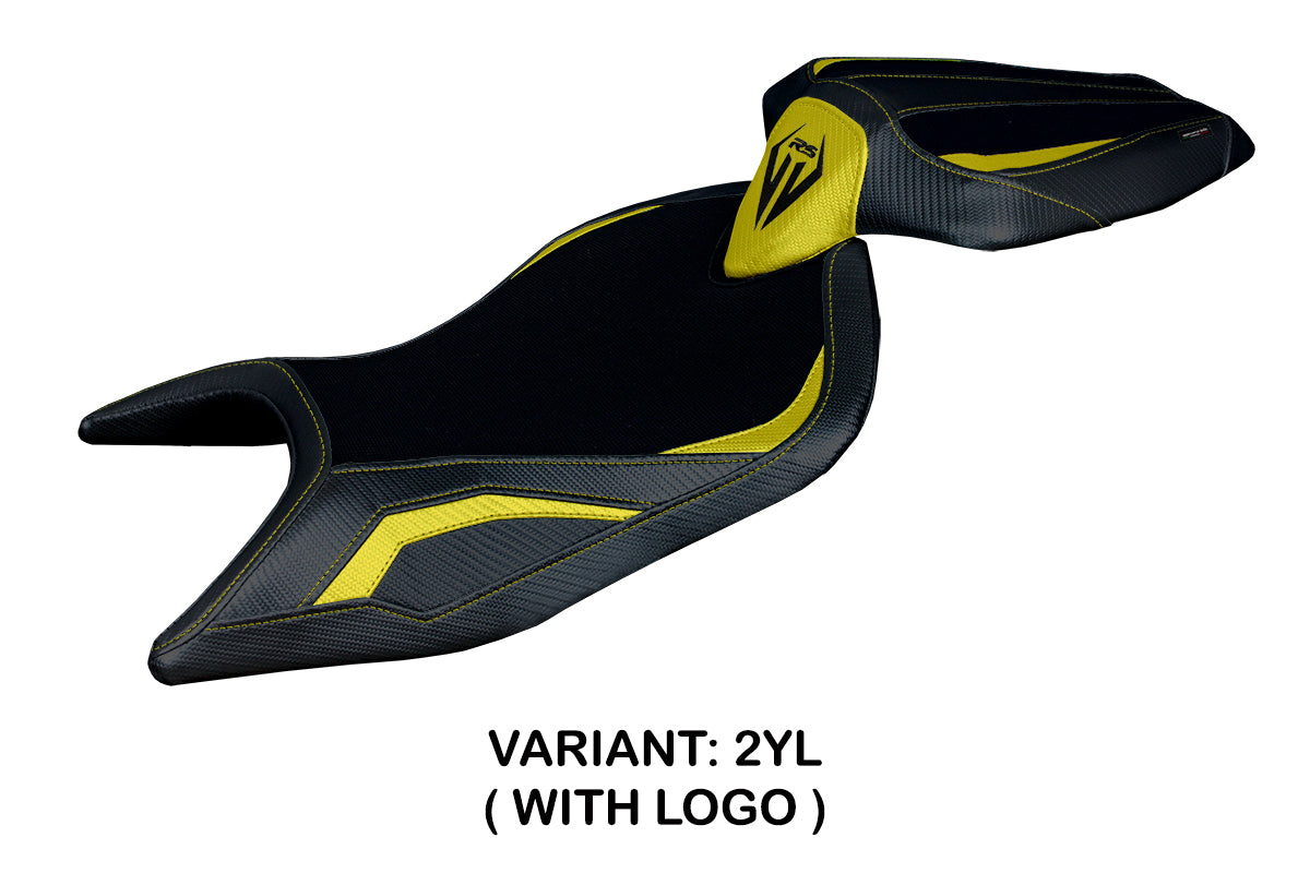Funda de asiento para Aprilia RS 660 2021-2025 Tappezzeria Italia TPZ en amarillo y negro