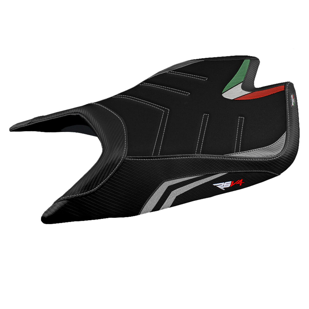 Aprilia RSV4 2021-2025 Seat Cover Tappezzeria Italia TPZ Ultragrip in Silver and Black