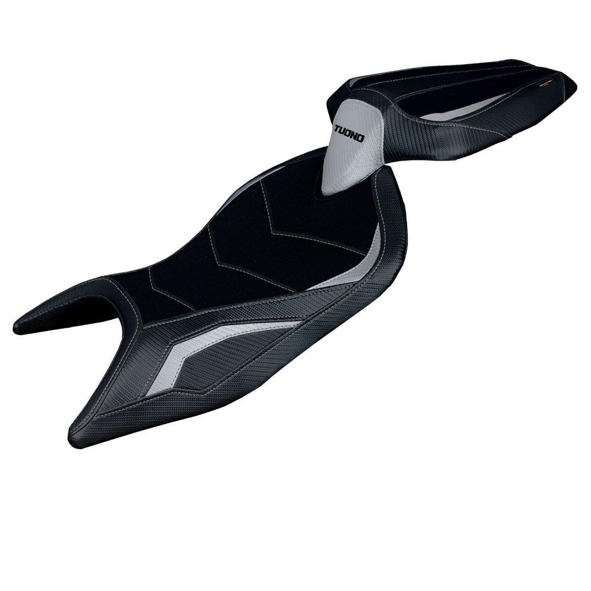 Aprilia Tuono 660 2021-2024 Seat Cover Tappezzeria Italia TPZ Ultragrip in Silver and Black