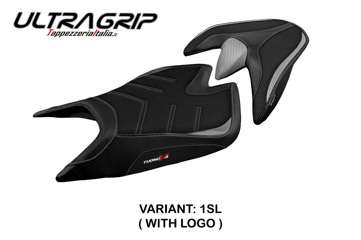 Aprilia Tuono V4 2021-2026 Seat Cover TPZ Italia Ultragrip Silver Blk