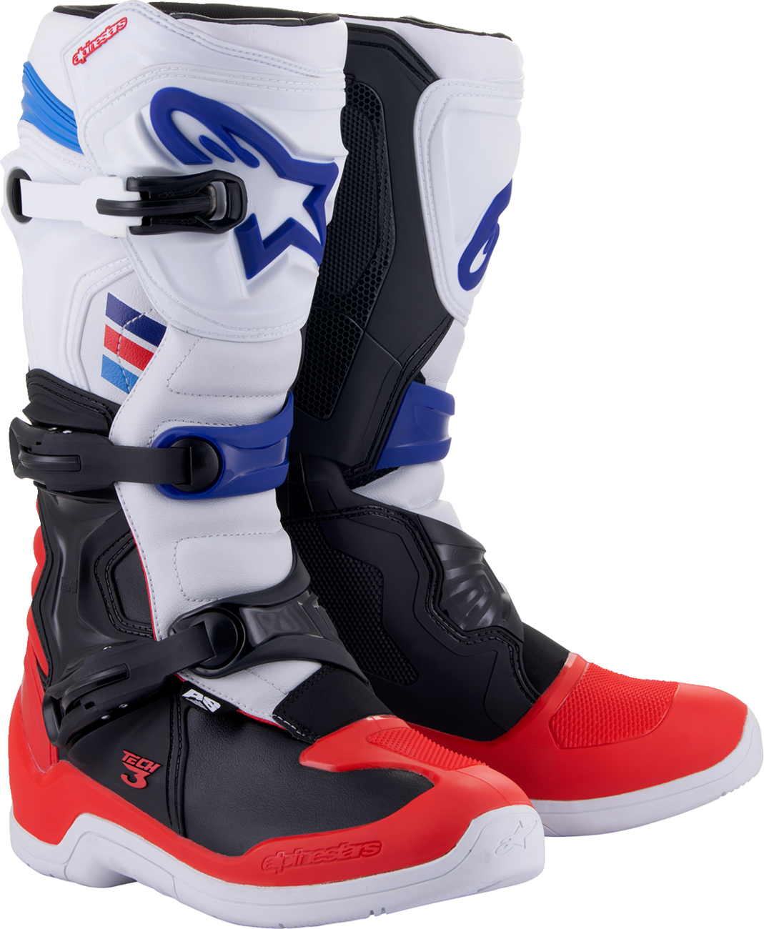 Botas ALPINESTARS Tech 3 - Blanco/Rojo/Negro - Talla 11 de EE. UU. 2013018-2307-11