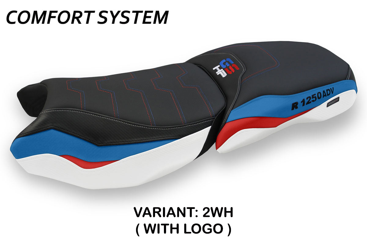 Funda de asiento BMW R1250GS Adventure 2019-2024 Tappezzeria Italia TPZ Comfort en blanco HP SE