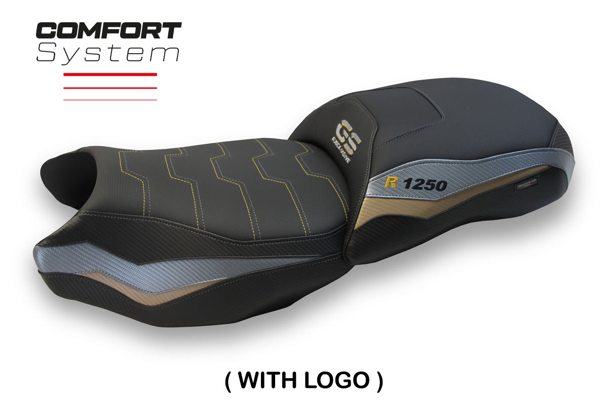 BMW R1250GS 2019-2023 Seat Cover Tappezzeria Italia TPZ Comfort in Grey and Gold