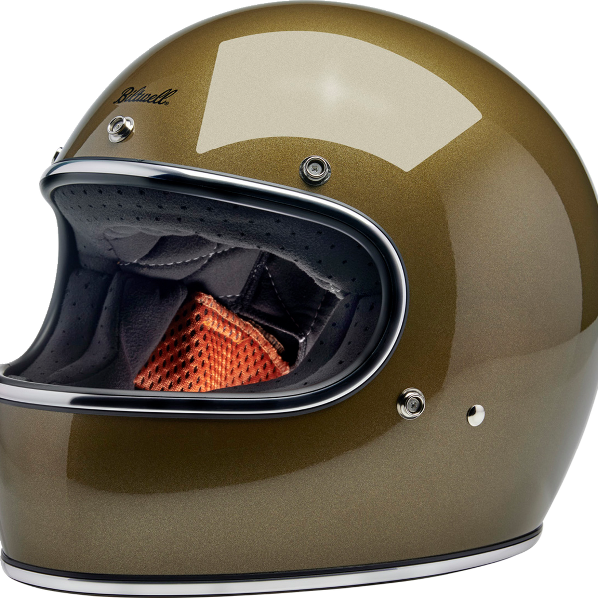 gold color motorcycle helmet BILTWELL Gringo Helmet - Ugly Gold