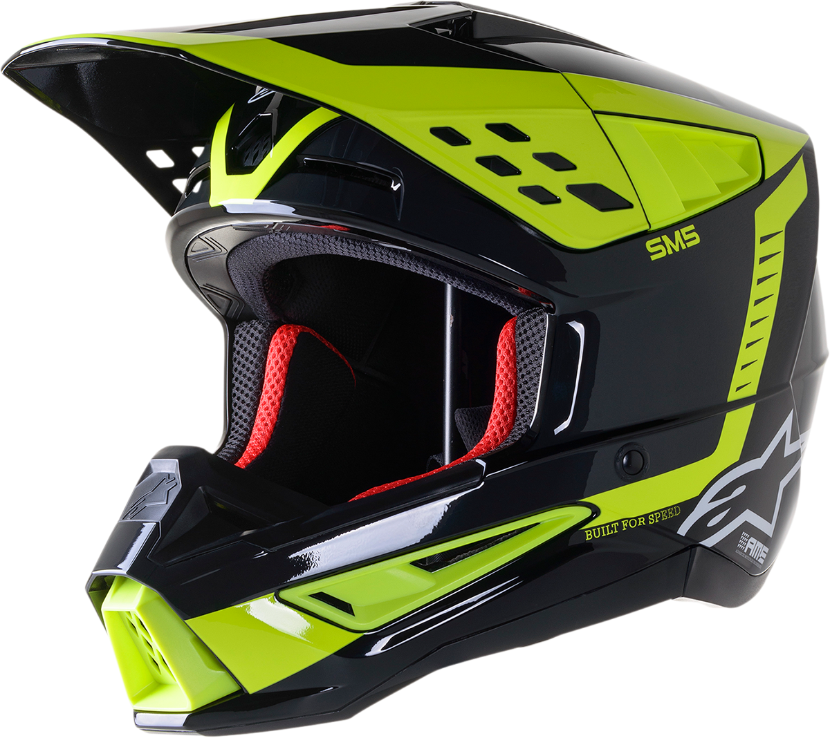 Casco de motocicleta ALPINESTARS SM5 - Beam - Negro/Gris/Amarillo - Mediano 8303722-1151-MD