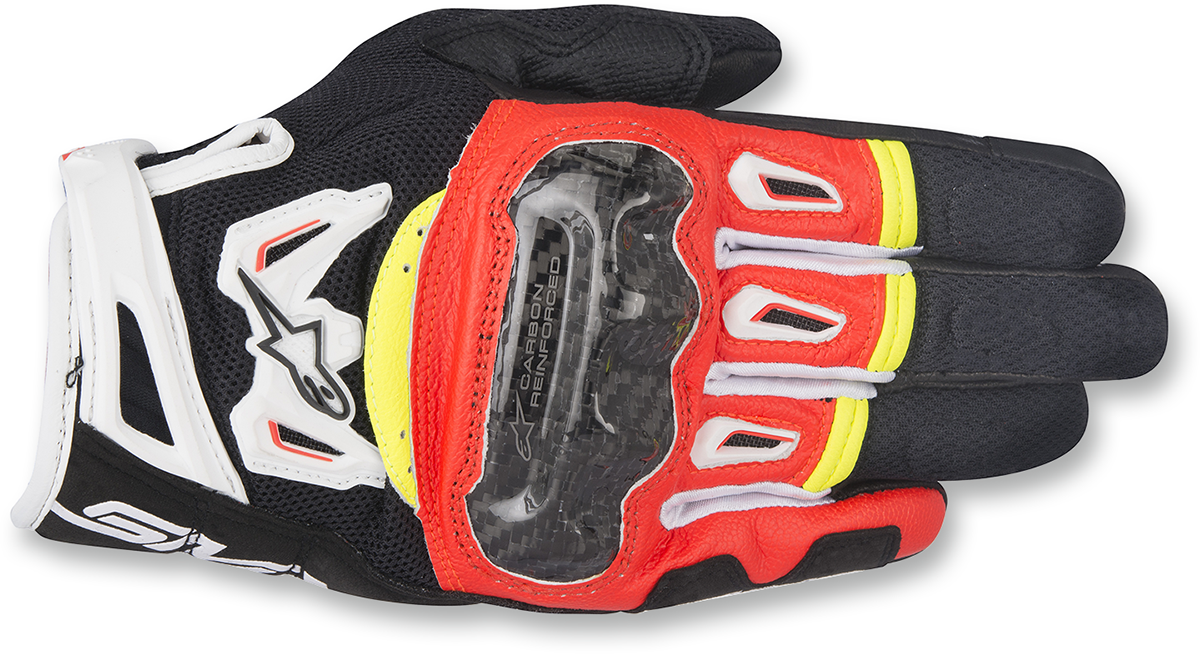 Guantes ALPINESTARS SMX-2 Air Carbon V2 - Negro/Rojo Fluo/Blanco/Amarillo Fluo - 3XL 3567717-1325-3X