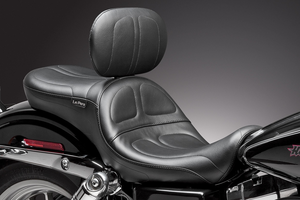Asiento LE PERA Maverick - Con respaldo - Costuras - Negro - FXD '06-'17 LK-970BR