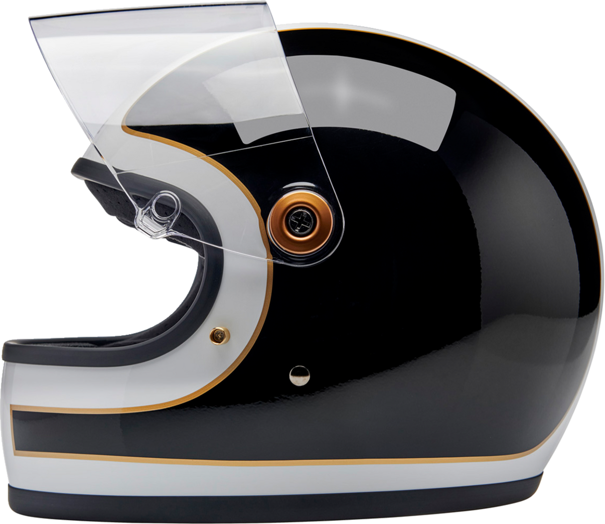 Casco BILTWELL Gringo S - Blanco brillante/Negro Tracker - Grande 1003-566-504