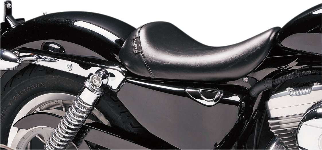 Asiento individual Le Pera Bare Bones para Harley Sportster con depósito de 3,3 galones (2004-2022), color negro liso LF-006