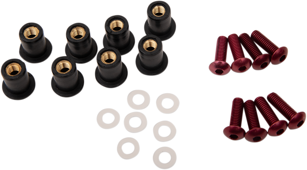 Kit de tornillos para parabrisas PUIG HI-TECH PARTS - Rojo 0957R