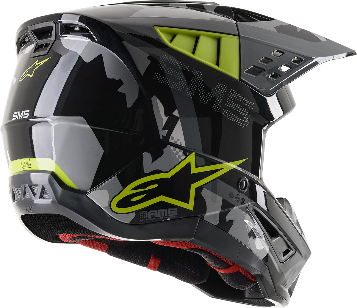 ALPINESTARS SM5 Motorcycle Helmet - Rover - Gray/Yellow - Large 8303921-1592-LG