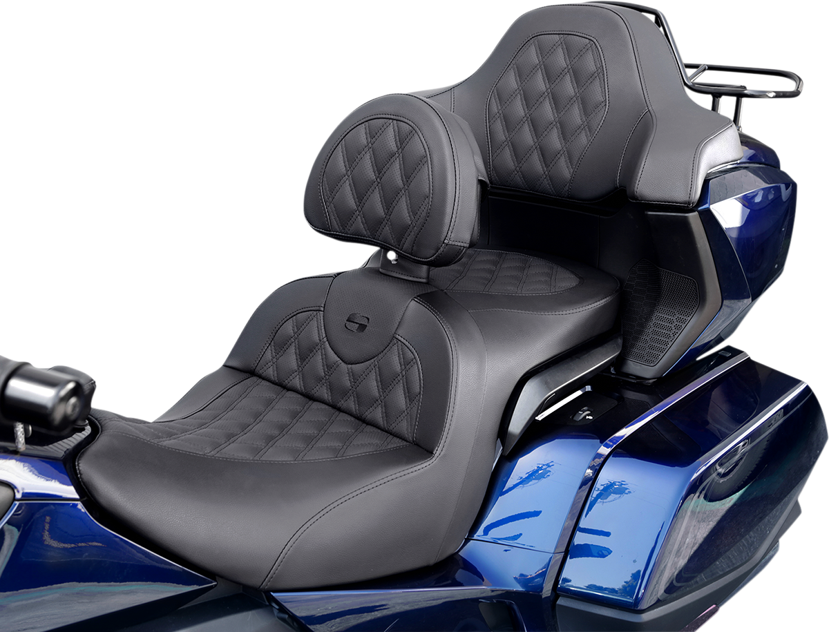 Asiento SADDLEMEN - Sofá de carretera - Sin respaldo - Costuras de celosía completas - Negro H18-07-182