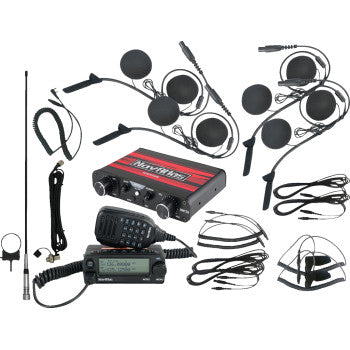 Kit de intercomunicador/radio y auriculares para casco NAVATLAS - 4 plazas - Negro NI2RIH4