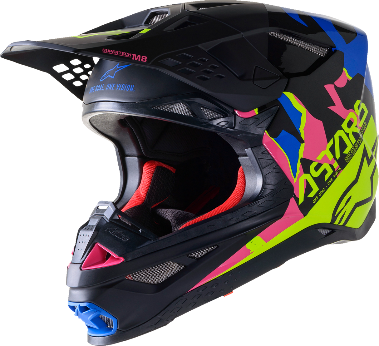 Casco de moto ALPINESTARS Supertech M8 - Echo - MIPS® - Negro/Azul/Amarillo/Rosa - XL 8302621-1759-XL