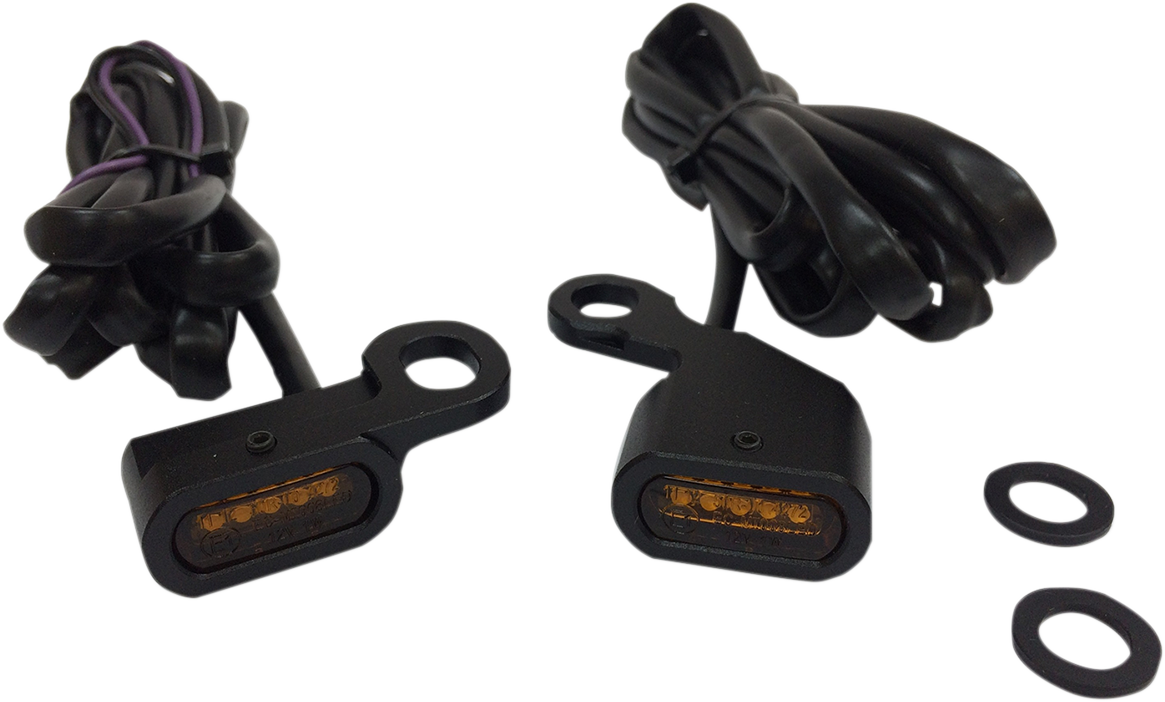 Luces LED de posición para manillar DRAG SPECIALTIES - Negro/Ámbar L22-0230MBAENU