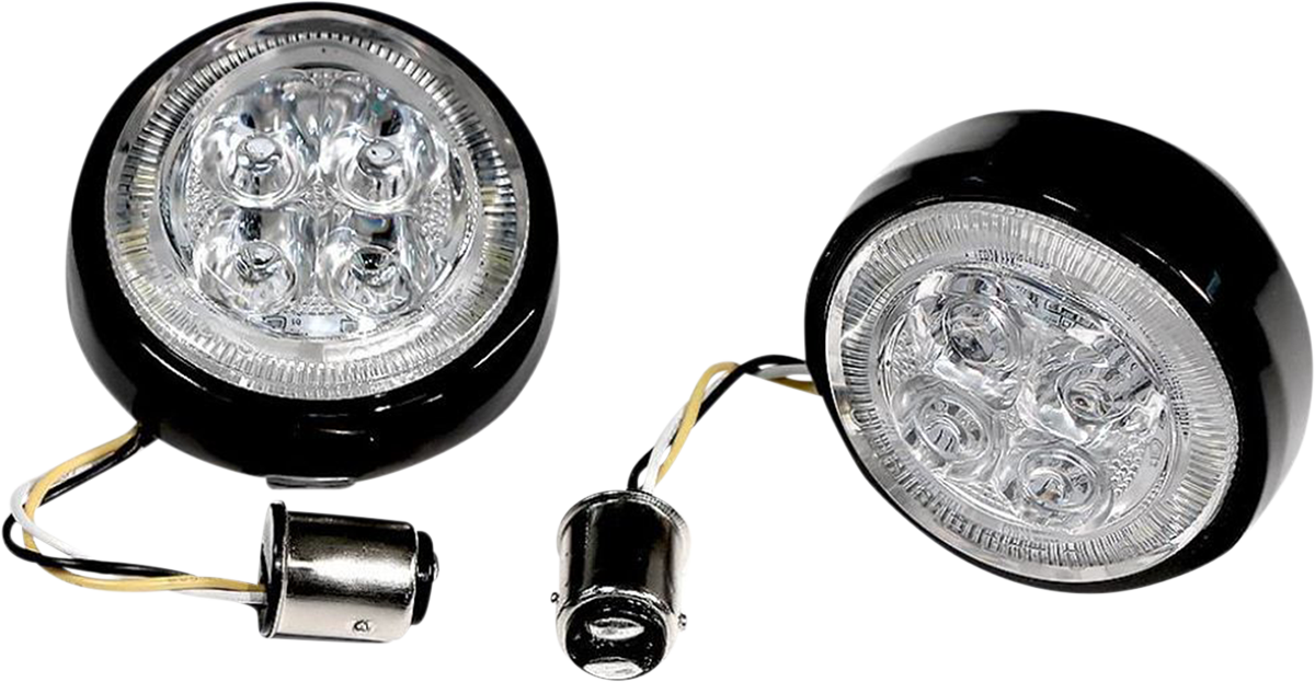 Insertos de luz de señal de giro trasera CIRO - Negro - Lente roja 45421