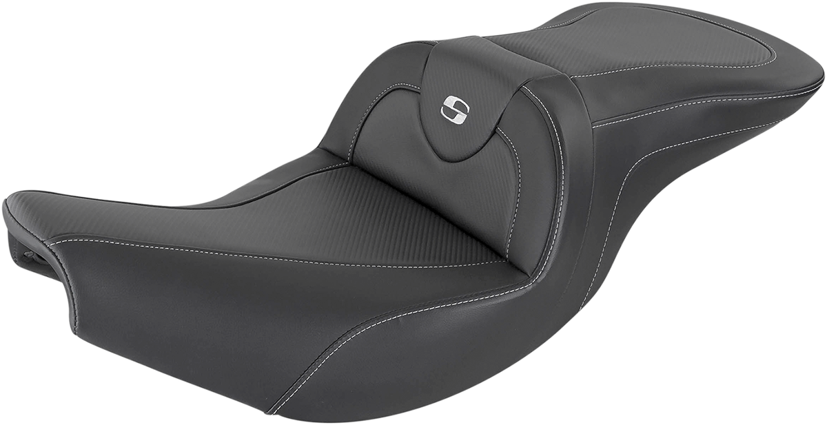 Asiento calefactable para sofá de carretera SADDLEMEN - Fibra de carbono - Sin respaldo - Negro I14-07-185HCT
