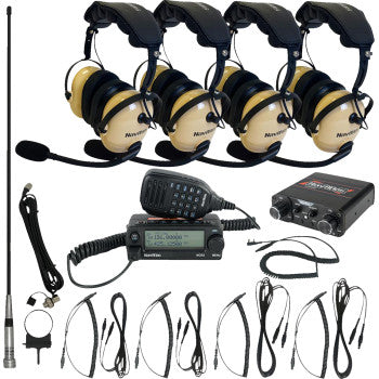 Kit de intercomunicador/radio y auriculares NAVATLAS - 4 plazas - Beige NIROHBE4