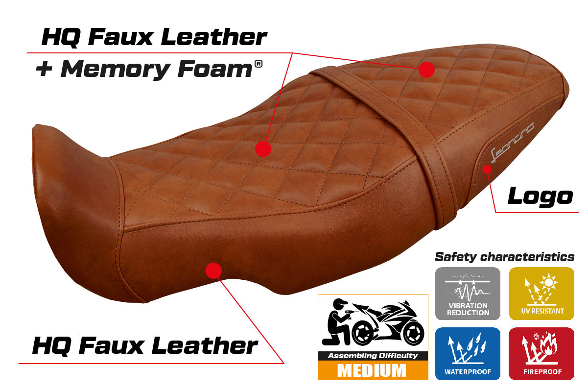 Benelli Leoncino 800 2022-2025 Seat Cover Tappezzeria Italia TPZ Comfort in Brown Vintage