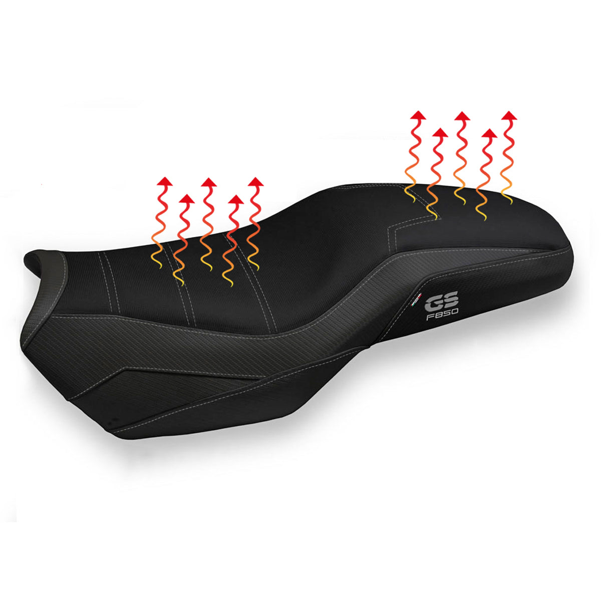 Funda de asiento calefactable Comfort Tappezzeria Italia TPZ para BMW F850GS 2019-2024 en negro