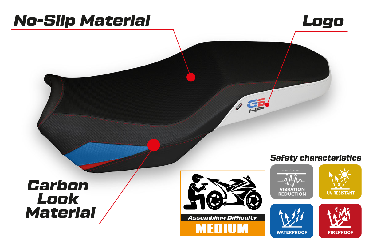 BMW F750GS F800GS F850GS 2018-2026 Seat Cover Tappezzeria Italia TPZ in White HP