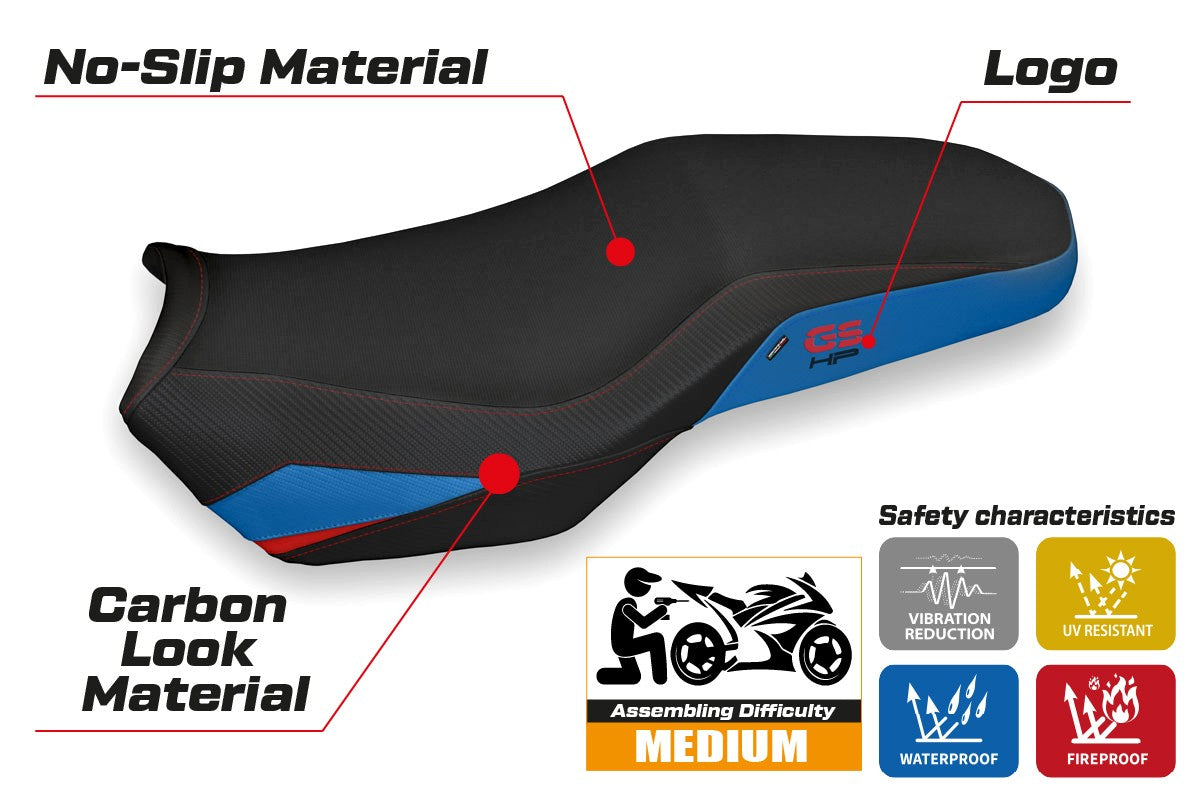 BMW F750-800-850 GS 2018-2026 Seat Cover TPZ Italia Blue Black