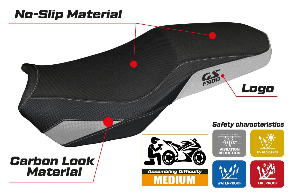 BMW F900GS Adventure 2025-2026 Seat Cover Tappezzeria Italia TPZ Silver Black