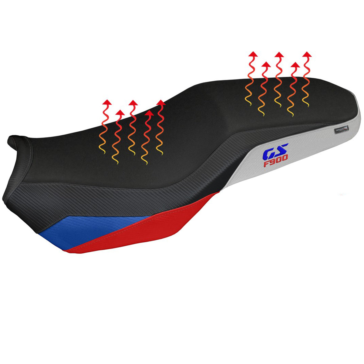 BMW F900GS Adventure 2025-2026 Seat Cover TPZ Italia Heated Comfort Red Blue Silver