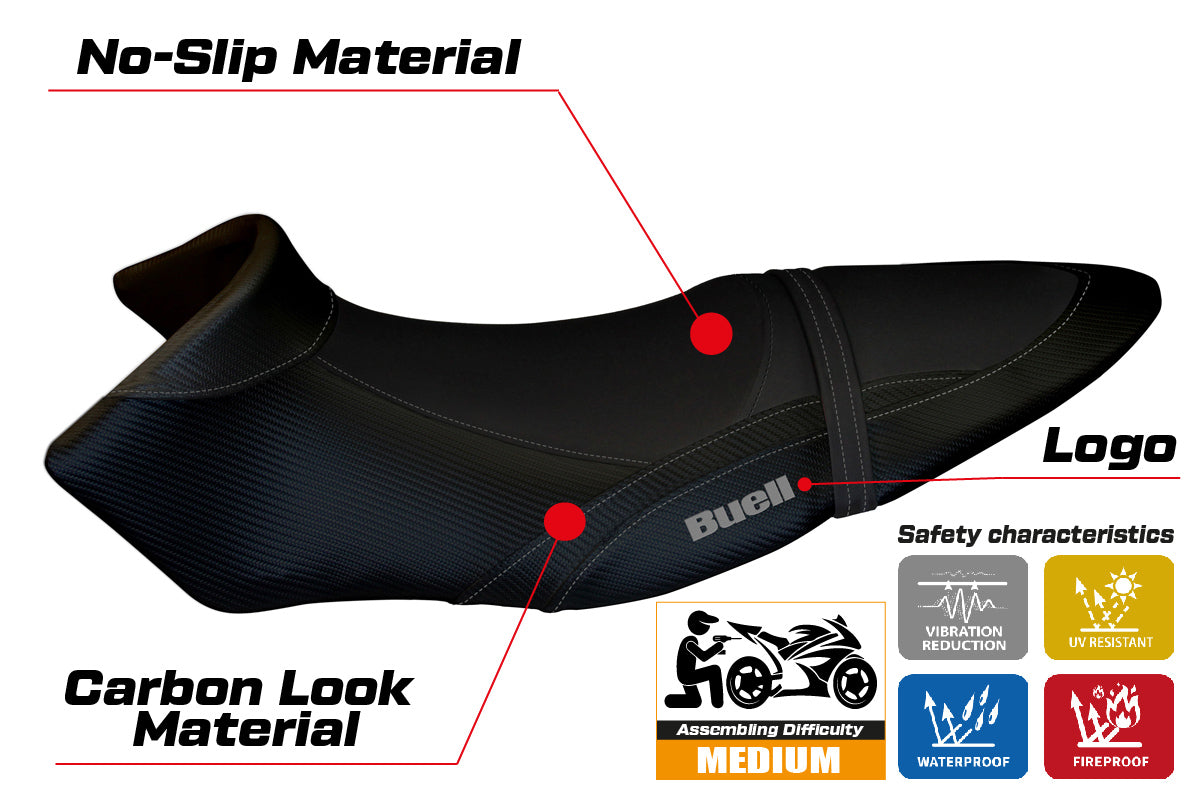 Buell XB12S XB12SX 2019-2021 Seat Cover Tappezzeria Italia TPZ in Black