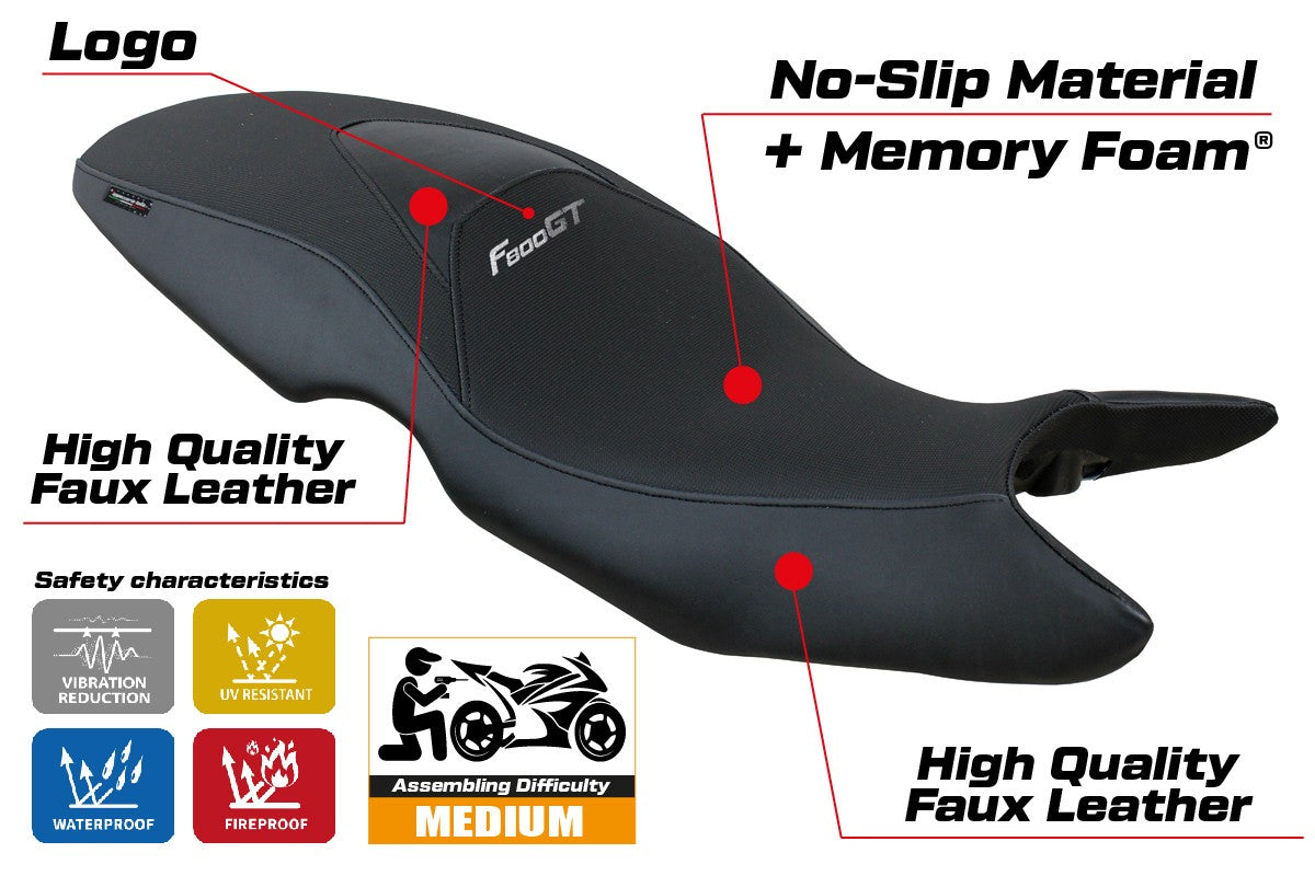 BMW F800GT 2012 2013 2014 2015 2016 Seat Cover Tappezzeria Italia TPZ Comfort Black