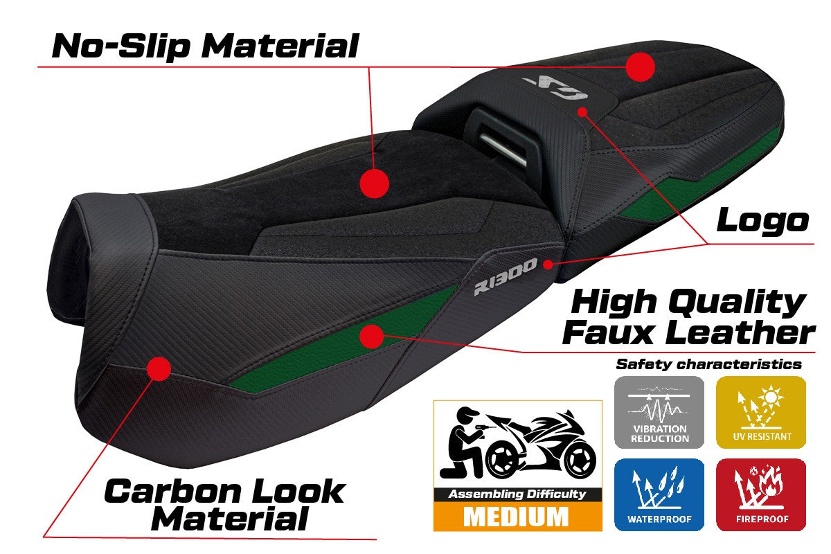 BMW R1300GS Adventure 2024-2026 Seat Cover Tappezzeria Italia TPZ Ultragrip Military Green