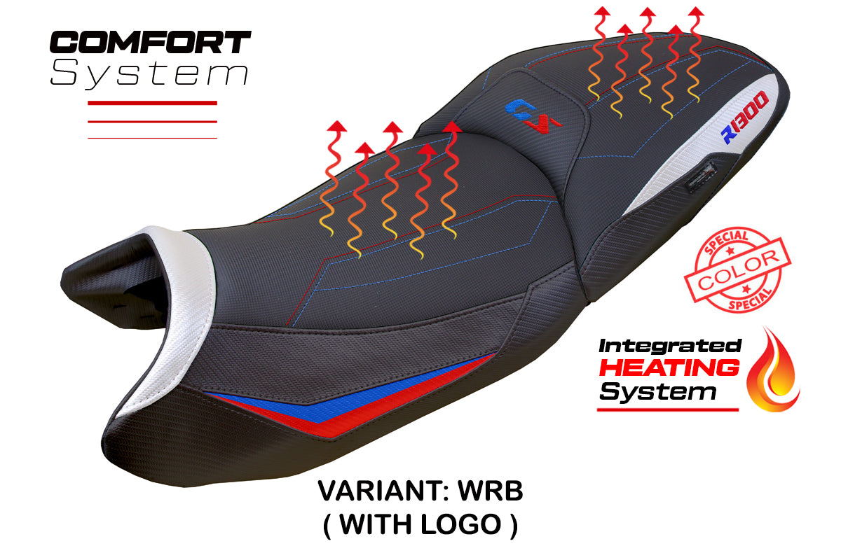 BMW R1300GS 2023-2025 Seat Cover Tappezzeria Italia TPZ Comfort Heated in White, Red, and Blue