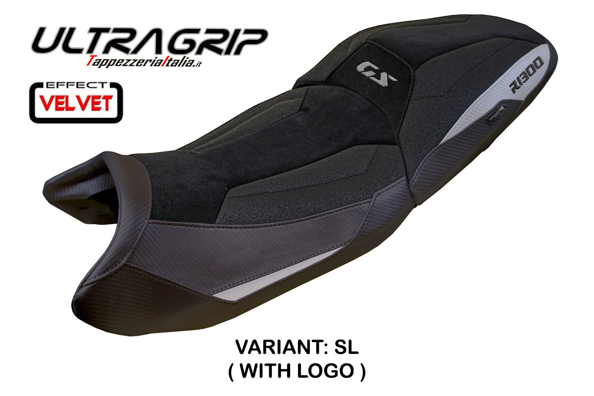BMW R1300GS 2023-2025 Touring Seat Cover Tappezzeria Italia TPZ Ultragrip in Silver and Black