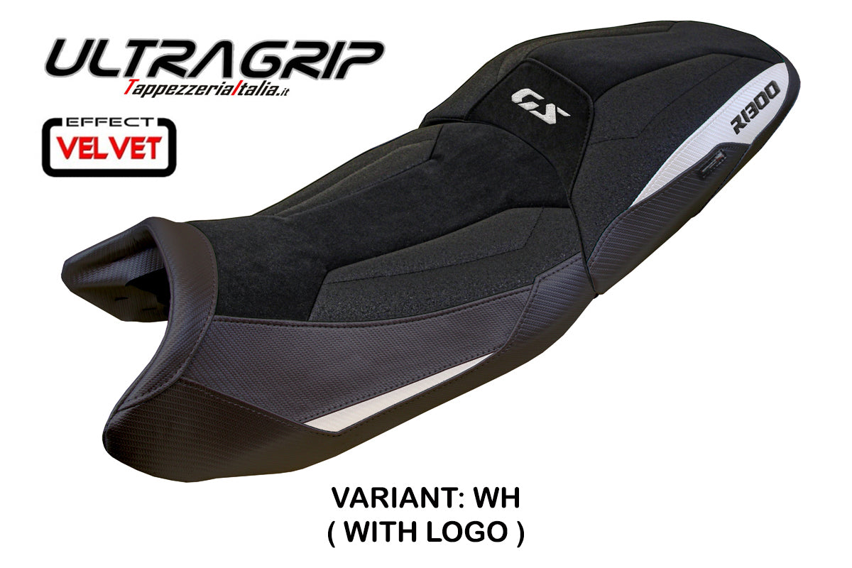BMW R1300GS 2023-2026 Touring Seat Cover Tappezzeria Italia TPZ Ultragrip in White and Black