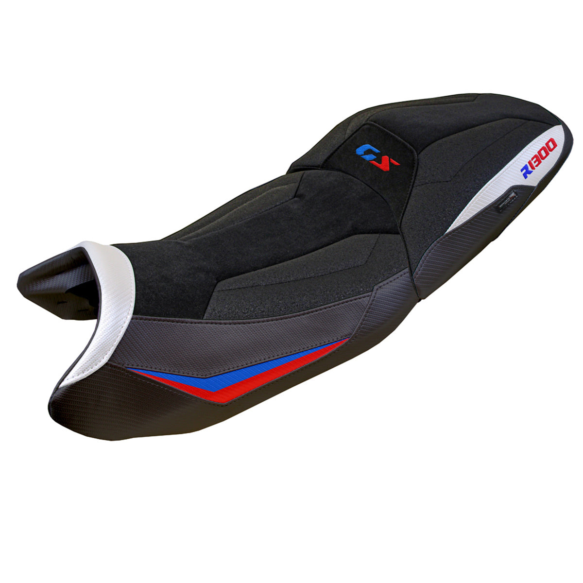 BMW R1300GS 2023-2026 Touring Seat Cover Tappezzeria Italia TPZ Ultragrip in White Red and Blue