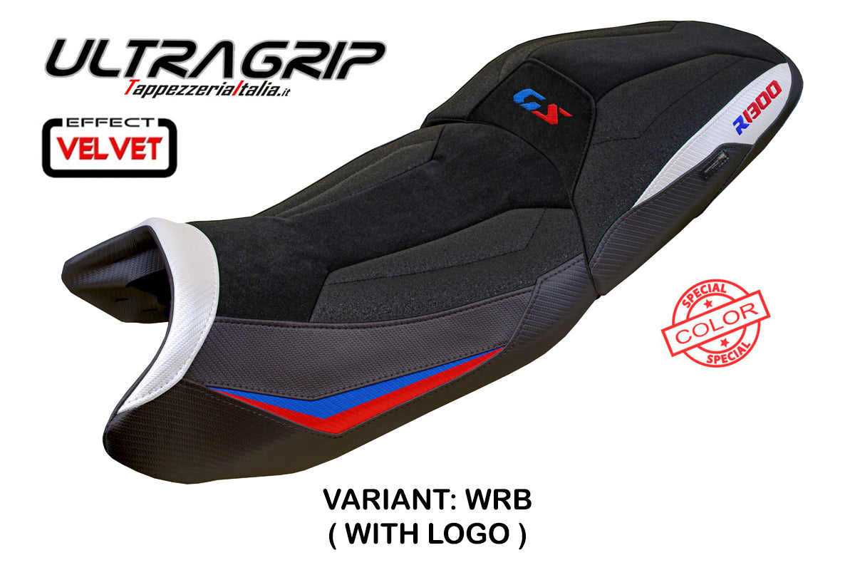 BMW R1300GS 2023-2026 Touring Seat Cover Tappezzeria Italia TPZ Ultragrip in White Red and Blue