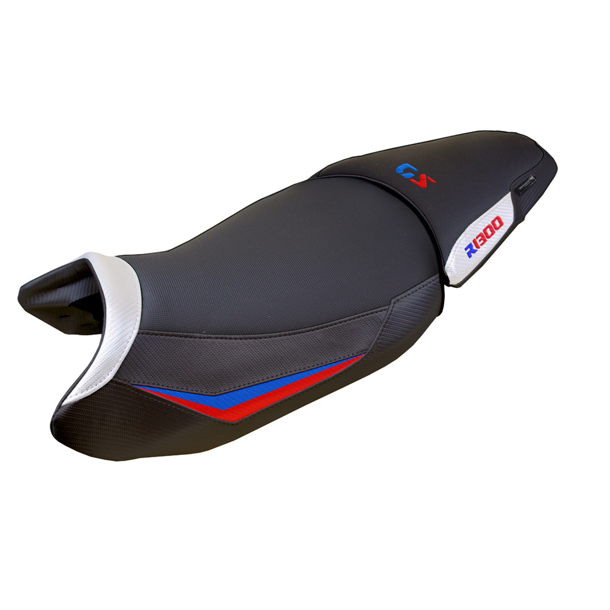 BMW R1300GS 2023-2025 Standard Seat Cover Tappezzeria Italia TPZ in White Red and Blue