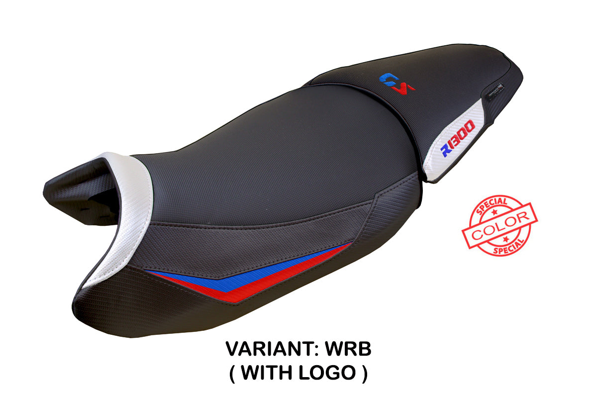 BMW R1300GS 2023-2025 Standard Seat Cover Tappezzeria Italia TPZ in White Red and Blue