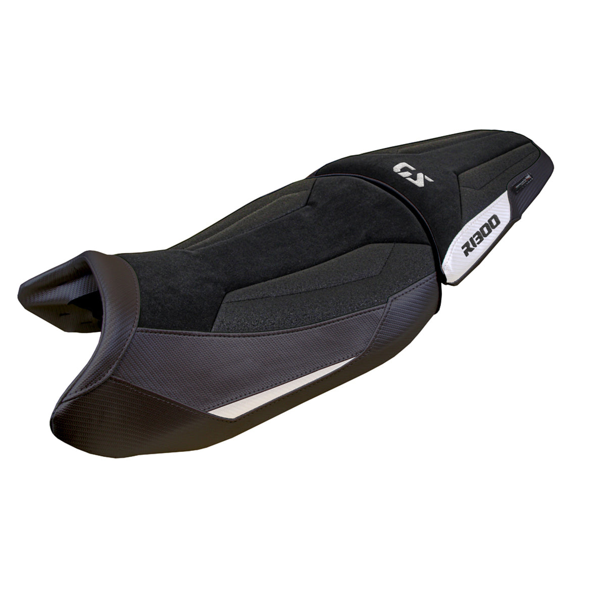 BMW R1300GS 2023-2025 Standard Seat Cover Tappezzeria Italia TPZ Ultragrip in White and Black