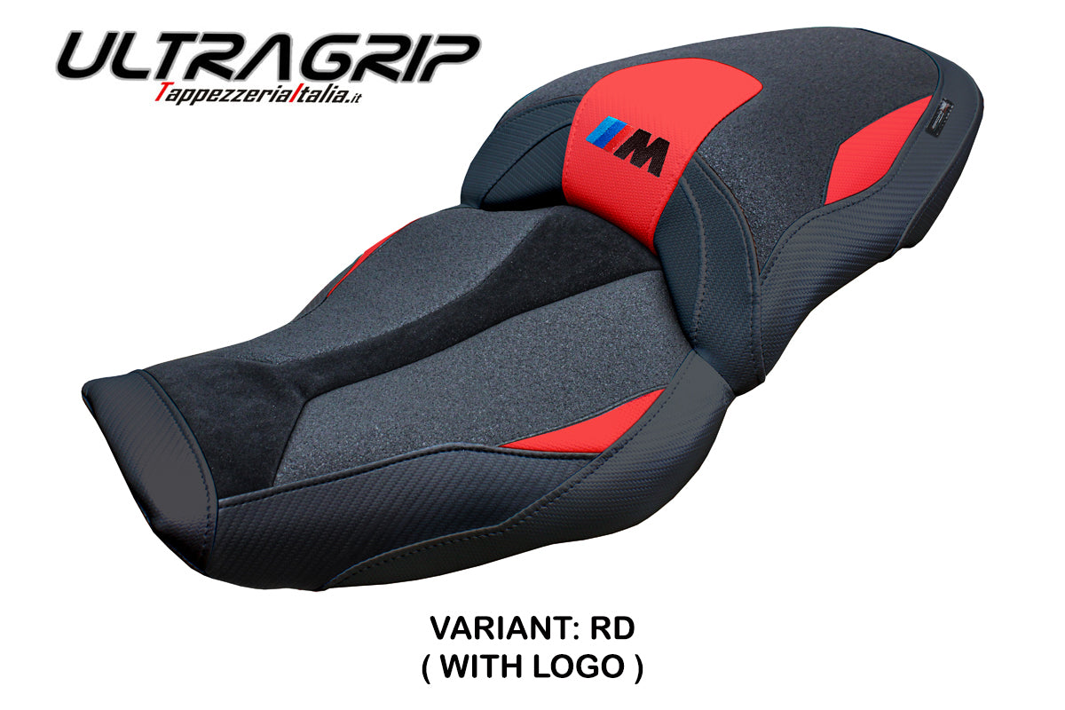Funda de asiento BMW M1000XR 2024-2025 Tappezzeria Italia TPZ Ultragrip en rojo y negro