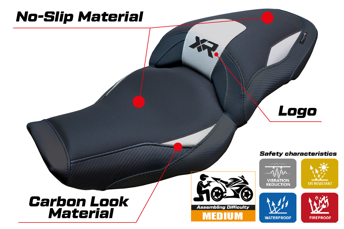 BMW S1000XR 2024-2025 Seat Cover Tappezzeria Italia TPZ in Silver Black