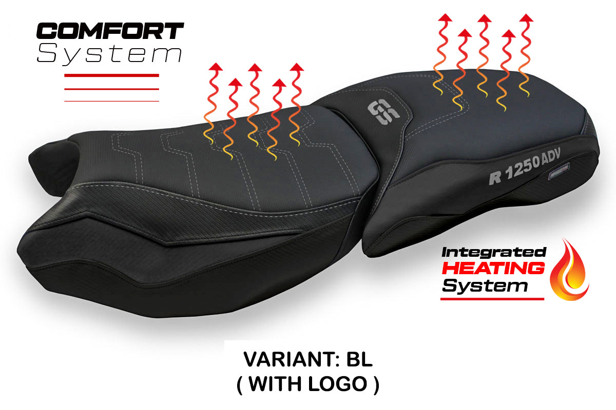 Funda de asiento calefactable Comfort Tappezzeria Italia TPZ para BMW R1250GS ADV 2019-2024 en negro