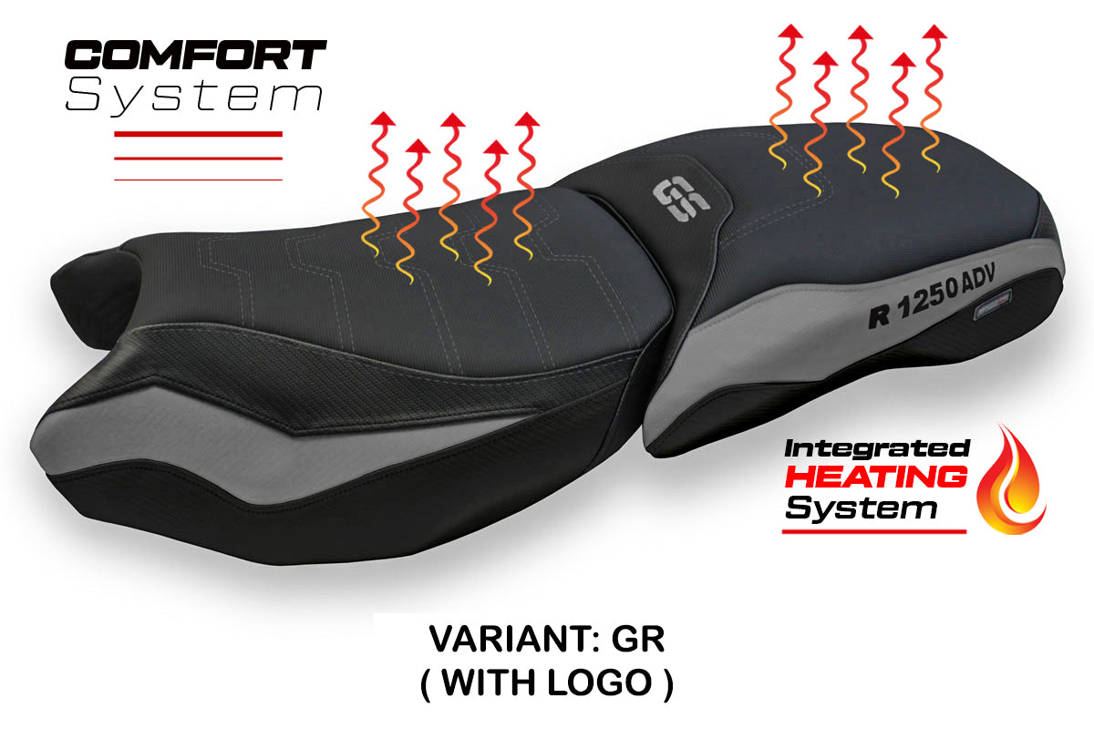 BMW R1250GS ADV 2019-2024 Comfort Heated Seat Cover Tappezzeria Italia TPZ in Grey