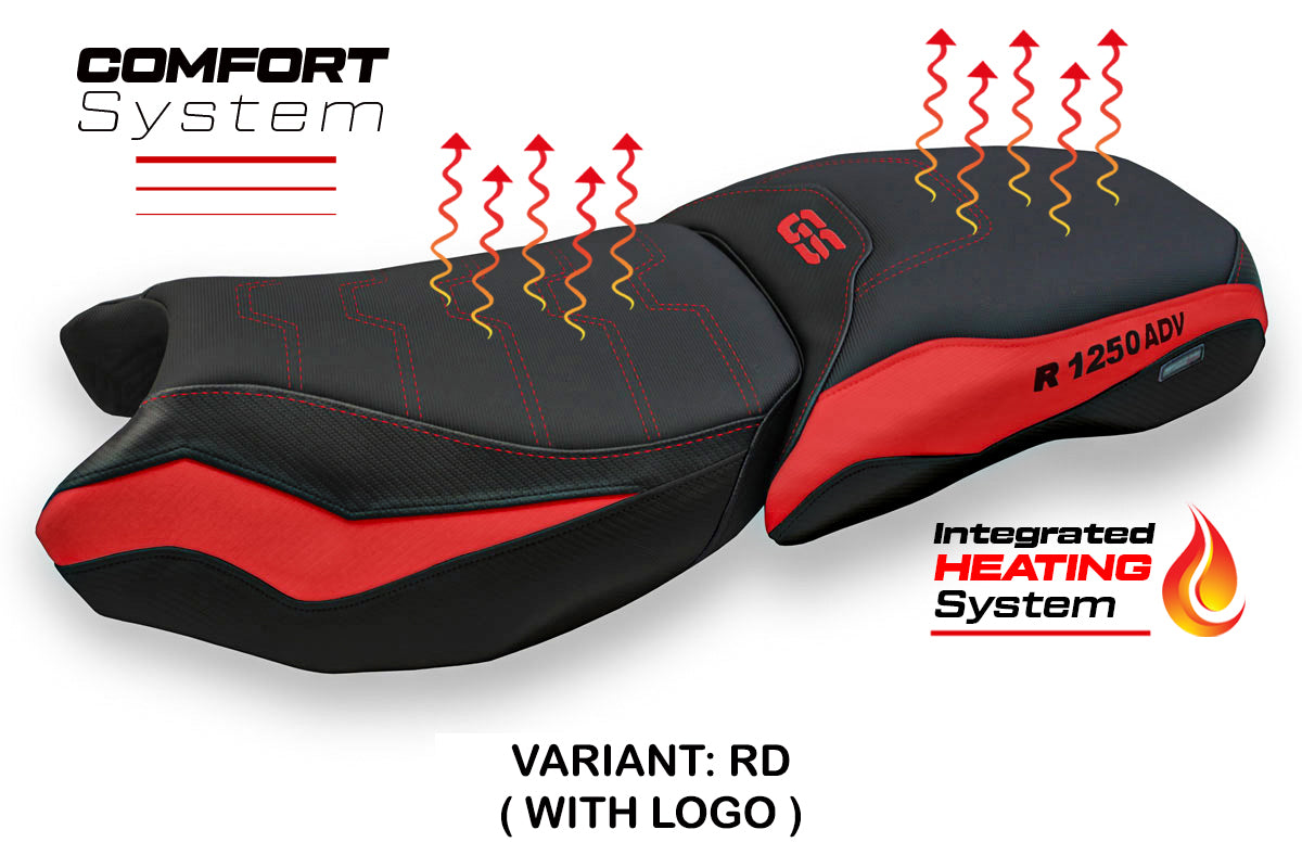 BMW R1250GS ADV 2019-2024 Comfort Heated Seat Cover Tappezzeria Italia TPZ in Red