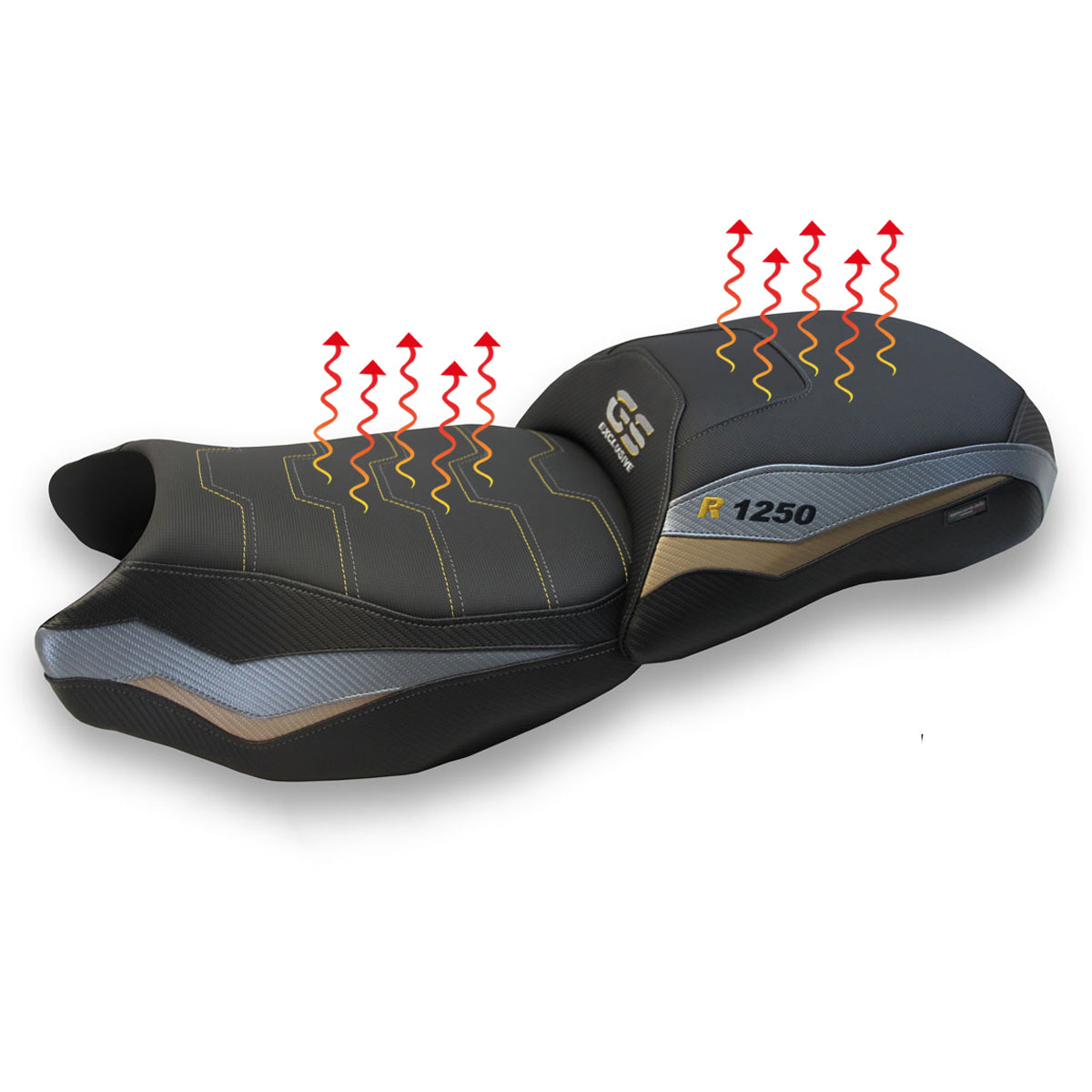 BMW R1250GS 2019-2023 Comfort Heated Seat Cover Tappezzeria Italia TPZ in Grey Gold