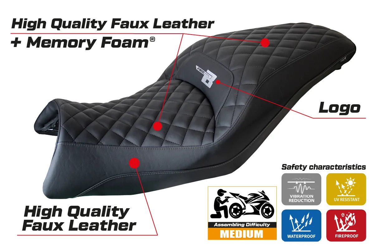 BMW K1600B 2017-2026 Seat Cover TPZ Italia comfort Black