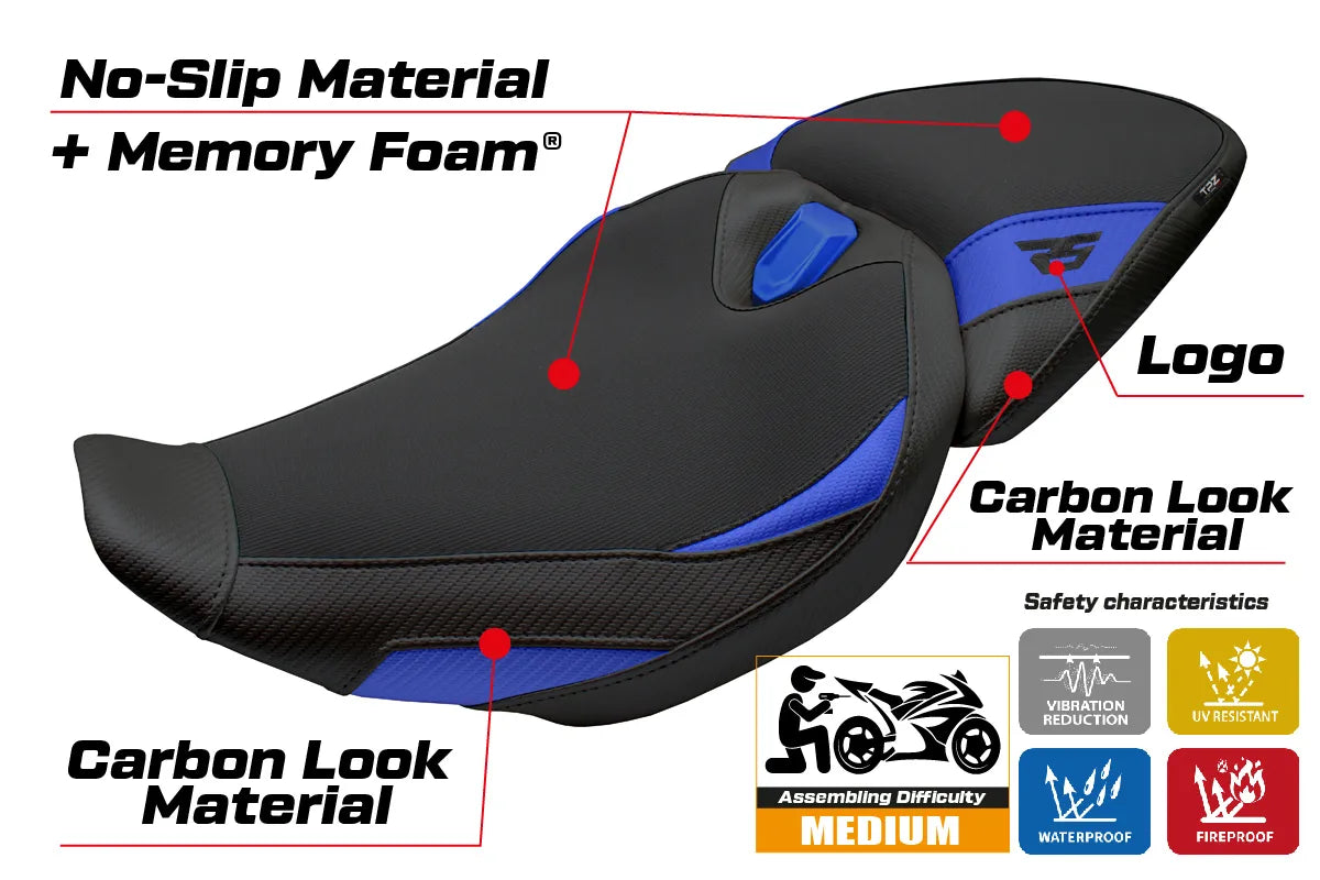 BMW R1300RS 2025-2026 Seat Cover TPZ Italia Comfort Blue Black
